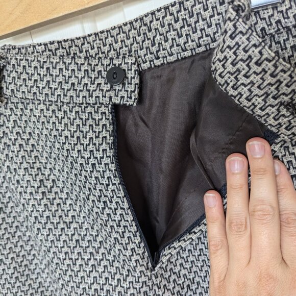 Vintage wool pencil skirt, beige grey mod office skirt - Picture 5 of 8